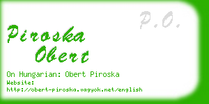 piroska obert business card